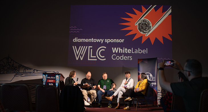 Zdjęcia użycia projektu sponsorów na prelekcję WordCamp Gdynia 2024